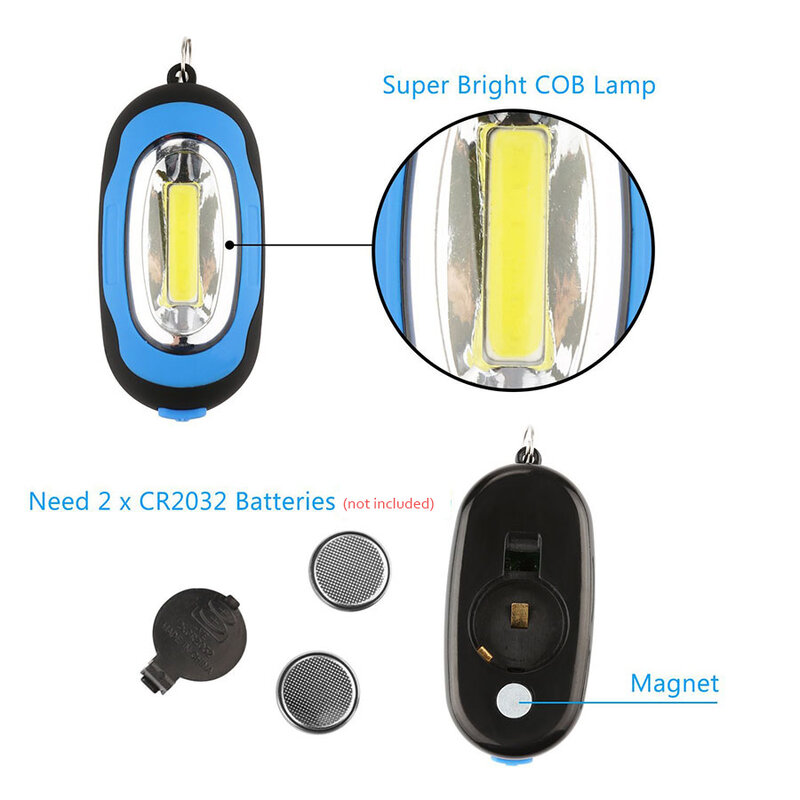 3 وضع صغيرة محمولة COB دلاية مفاتيح LED مصباح يدوي مقاوم للماء مفتاح سلسلة مفيد الشعلة فلاش ضوء الليل للتخييم في الهواء الطلق تسلق