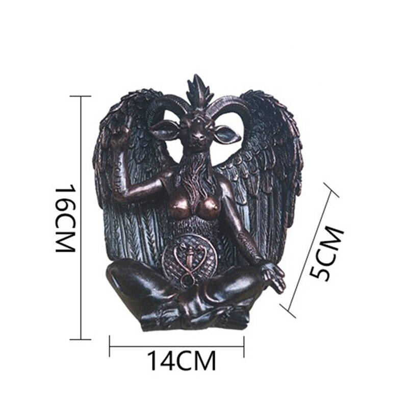 الشيطان الماعز Baphomet تمثال معلق مقرعة الباب لوحة جدار ديكور البلاك الراتنج الحرف الدينية الحلي النحت