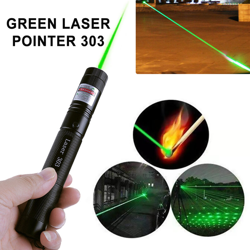 الصيد 532 نانومتر 5mw الليزر الأخضر البصر 303 مؤشر عالية قوية جهاز قابل للتعديل التركيز الليزر قلم ليزر رئيس حرق مباراة