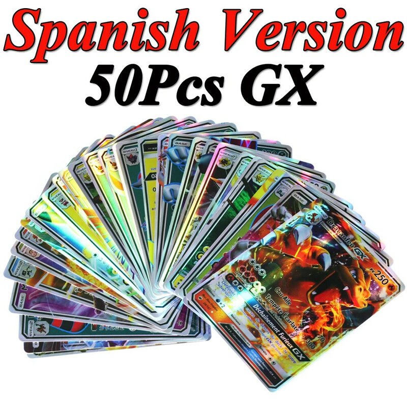 بطاقات البوكيمون الجديدة في فريق العلامة الإسبانية GX VMAX المدرب الطاقة مشرقة أوراق للعب Castellano Espaol ألعاب أطفال