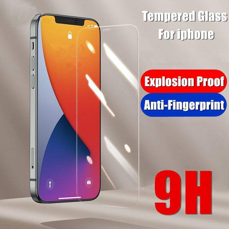 حامي الشاشة الزجاج المقسى غطاء كامل على آيفون 11 12 برو ماكس X XR XS ماكس 8 7 Plus SE 2020 9H الزجاج واقية