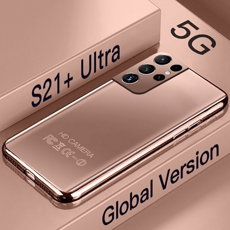 النسخة الجديدة S21 + الترا 5G 7.3 بوصة الهاتف الذكي 6800mAh 24MP + 48MP 12GB + 512GB فتح الهواتف المحمولة الإصدار العالمي
