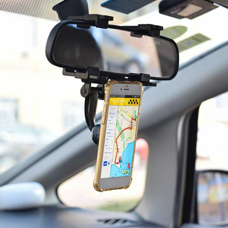حامل هاتف السيارة المغناطيسي حامل سيارة مرآة الرؤية الخلفية حامل للسيّارة ل هاتف به خاصية التتبع عن طريق الـ GPS 360 درجة الدورية حامل هاتف ذكي #2