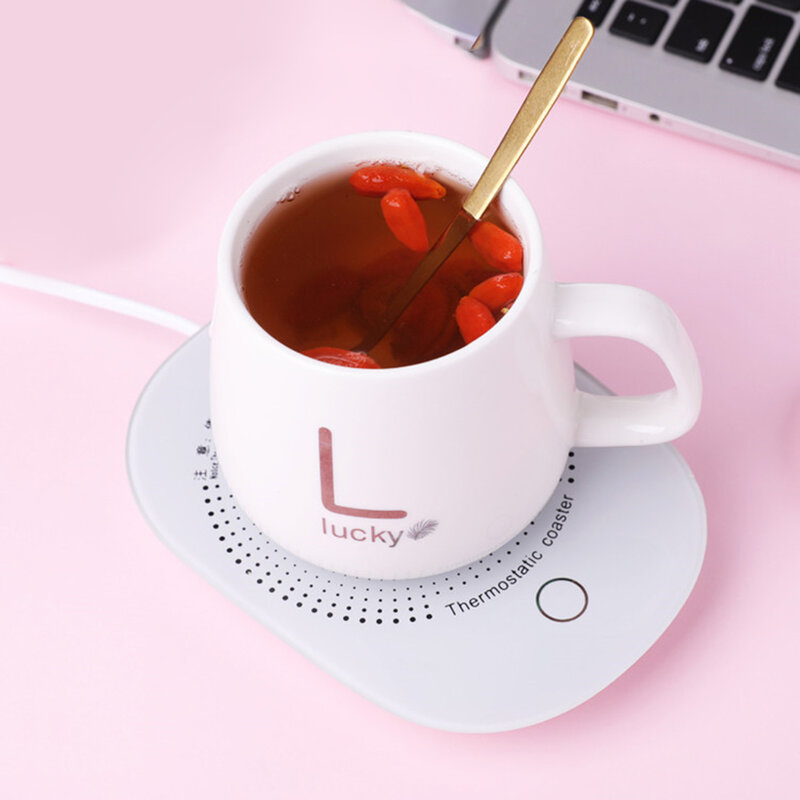 التدفئة كوستر كأس دفئا وسادة الزجاج ثابت سخان كهربائي فنجان القهوة القدح USB العزل 55 درجة مئوية ترموستات كوستر الشاي الحليب