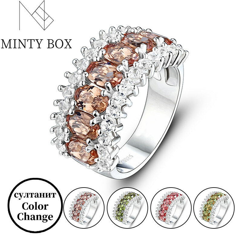 Mintybox سلطنة خاتم الأحجار الكريمة للنساء الصلبة 925 فضة مجوهرات البيضاوي 4*6 مجوهرات المشاركة جديد وصول 2021
