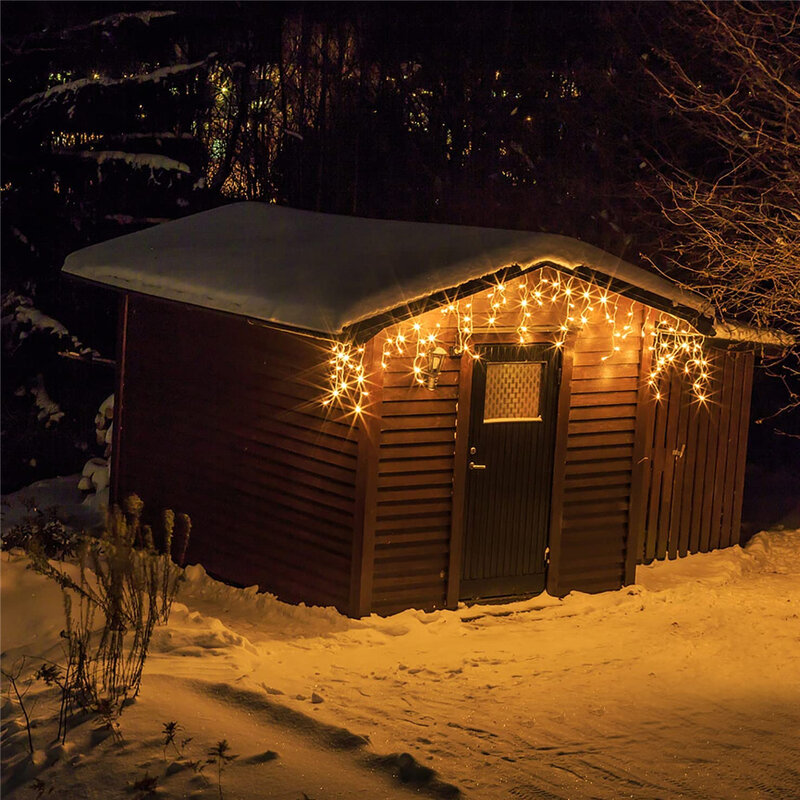 أضواء جليد لعيد الميلاد في الهواء الطلق 24MX0.6M 20 دروبس 8 طرق عن بعد وميض الجنية ضوء سلسلة للعام الجديد عيد الميلاد موصل