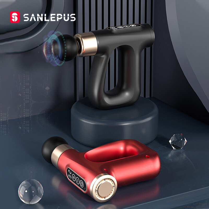 SANLEPUS نبض تدليك بندقية جهاز مساج كهربائي ساخن ضغط بندقية العضلات العميقة الاسترخاء للجسم الرقبة الظهر قرع لتخفيف الآلام