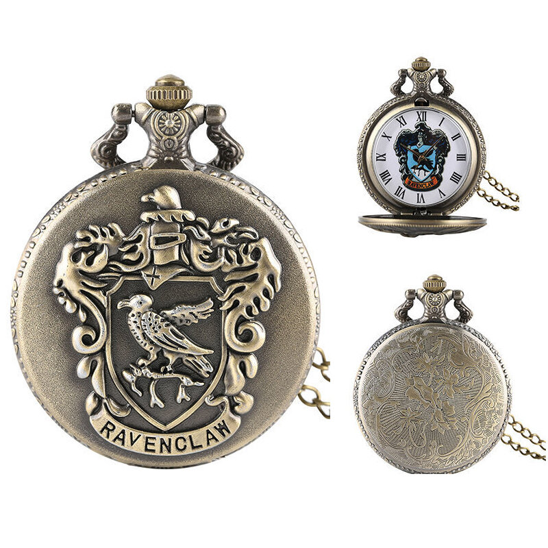 خمر ساعة جيب يضم الحيوان الطوطم عناصر سبائك برونزية صدفي ساعة جيب كوارتز ساعة جيب جمع هدية ساعة جيب