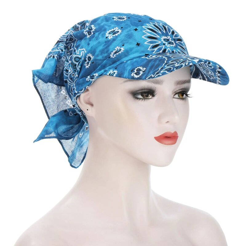 قبعات حجاب داخلية مطبوعة إسلامية تمتد عمامة قبعة حافة ظلة قبعات إسلامية تحت وشاح بونيه قبعة أنثى عقال Turbante Mujer
