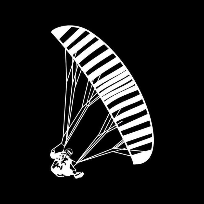 سيارة ملصقا مثيرة للاهتمام Paragliding ملصقات السيارات عاكسة شارات الفينيل حقيبة كمبيوتر محمول الكرتون خوذة سكيت 10.8*16 سنتيمتر