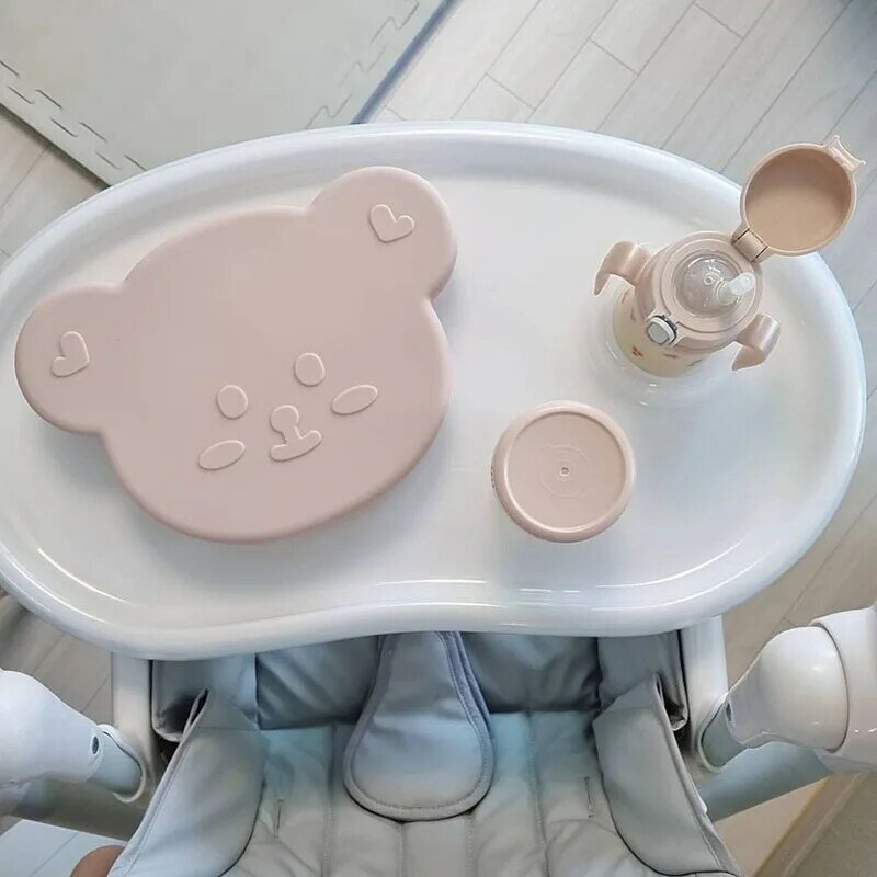 MILANCEL 2022 جديد طبق عشاء الطفل لطيف الدب الوليد أدوات المائدة سيليكون الصلبة السلطانية الكورية أواني الطعام غطاء مجاني