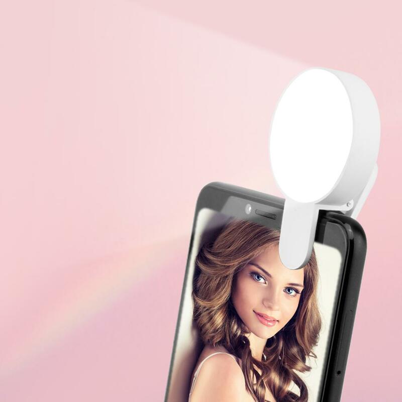 الهاتف المحمول LED Selfie مصباح مصمم على شكل حلقة المحمولة دائرة التصوير كليب ضوء الجمال ملء مصباح ل كاميرا هاتف خلوي قابلة للشحن