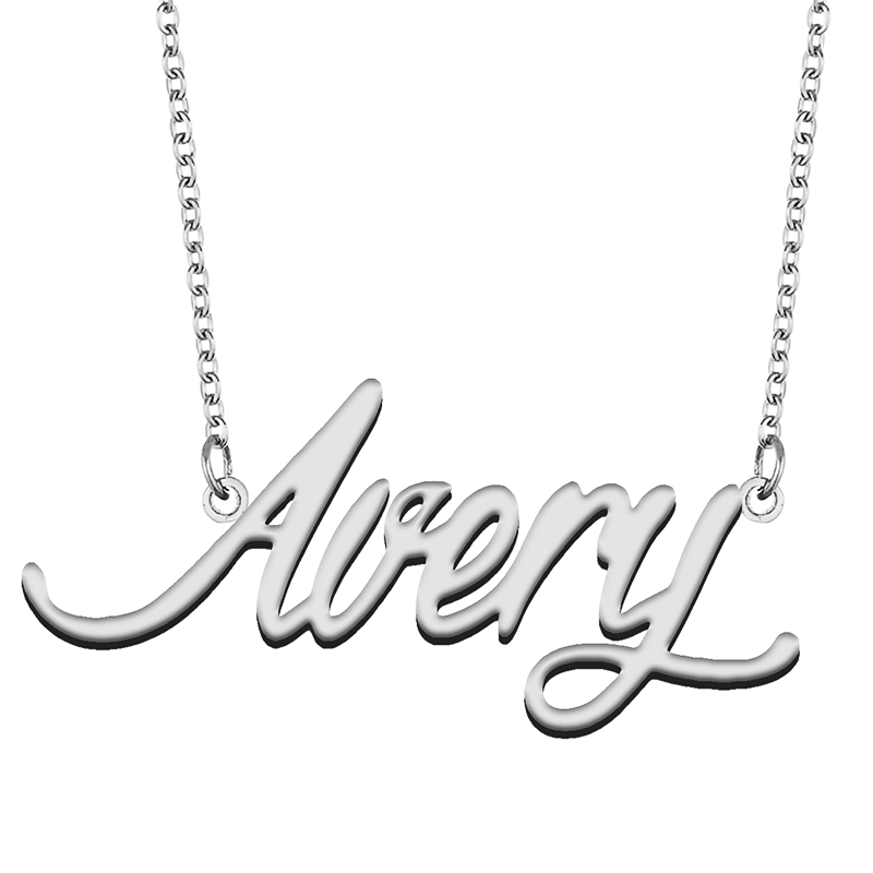 Avery مخصص اسم قلادة مخصصة قلادة المختنق جواهر ذات طابع شخصي هدية للنساء بنات صديق عيد الميلاد الحاضر #6