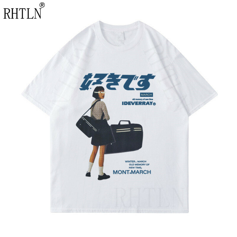 الهيب هوب الشارع الشهير Harajuku تي شيرت فتاة اليابانية كانجي قميص مطبوع 2021 الرجال الصيف تي شيرتات قصيرة الاكمام فضفاض بلايز تيز