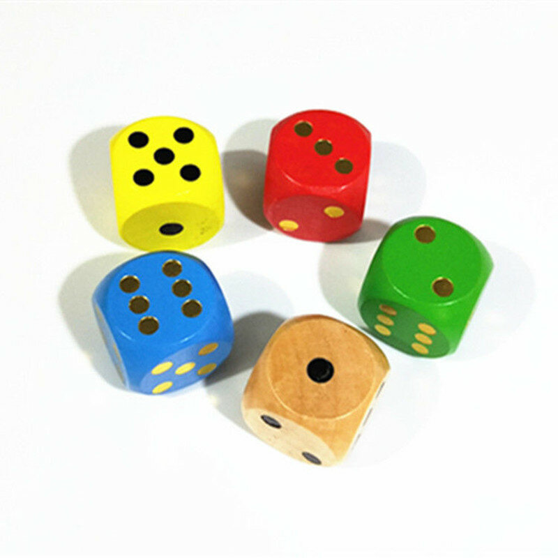 5 قطعة/الحزمة 3 سنتيمتر الصلبة الخشب النرد لعبة الدعائم الألعاب التعليمية للأطفال اللون نقطة النرد مساعدة الأطفال الإدراك