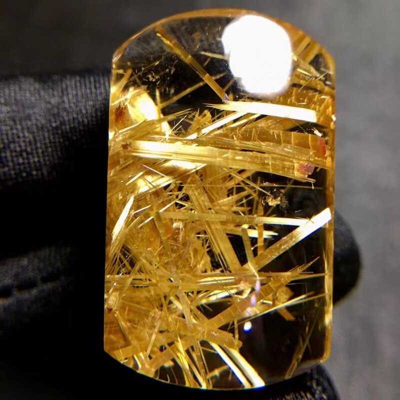 الذهب الطبيعي Rutilated الكوارتز مستطيل قلادة 33*20.7*11.7 مللي متر كريستال موضة قلادة مجوهرات حقيقية AAAAAA