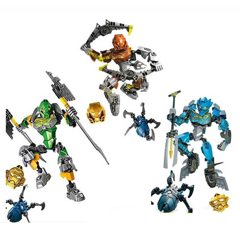 هيروس البيوكيميائية المحارب حارس الغابة من بستان Bionicle Ekimu صانع Msdk بناء كتلة الطوب اللعب الهدايا Bringuedos
