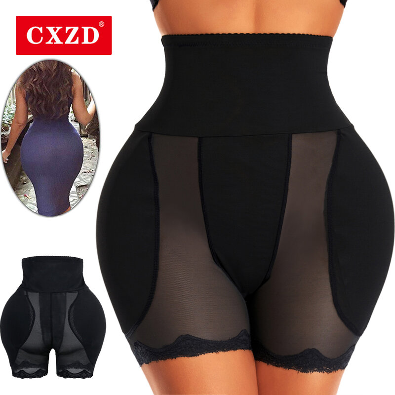 CXZD بعقب رافع تحكم سراويل داخلية محدد شكل الجسم وهمية وسادة رغوة مبطن الورك محسن داخلية أنثى ملابس داخلية الساعة الرملية الجسم