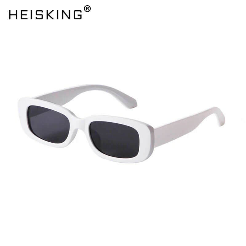 HEISKING مربع قصيرة صغيرة النظارات الشمسية النساء الرجال السفر خمر الرجعية Oculos مستطيل ليوبارد نظارة دي سولي فام