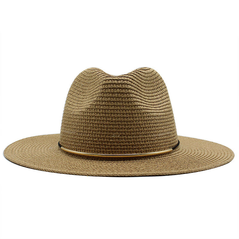 قبعة صيفية النساء بنما سترو قبعة فيدورا شاطئ عطلة واسعة حافة قناع الصيف عادية قبعات للحماية من الشمس للرجال Sombrero 2020