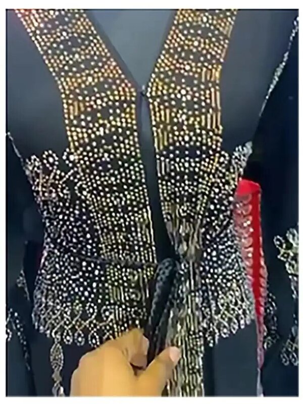 عرض ساخن عباية إسلامية بتصميم حجر الراين في دبي فستان عربي