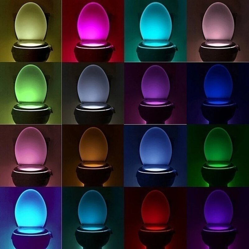 مضيئة لعبة جديدة محس حركة ذكية مقعد المرحاض إضاءة ليد ليلية ضوء لوميناريا 8/16 Color