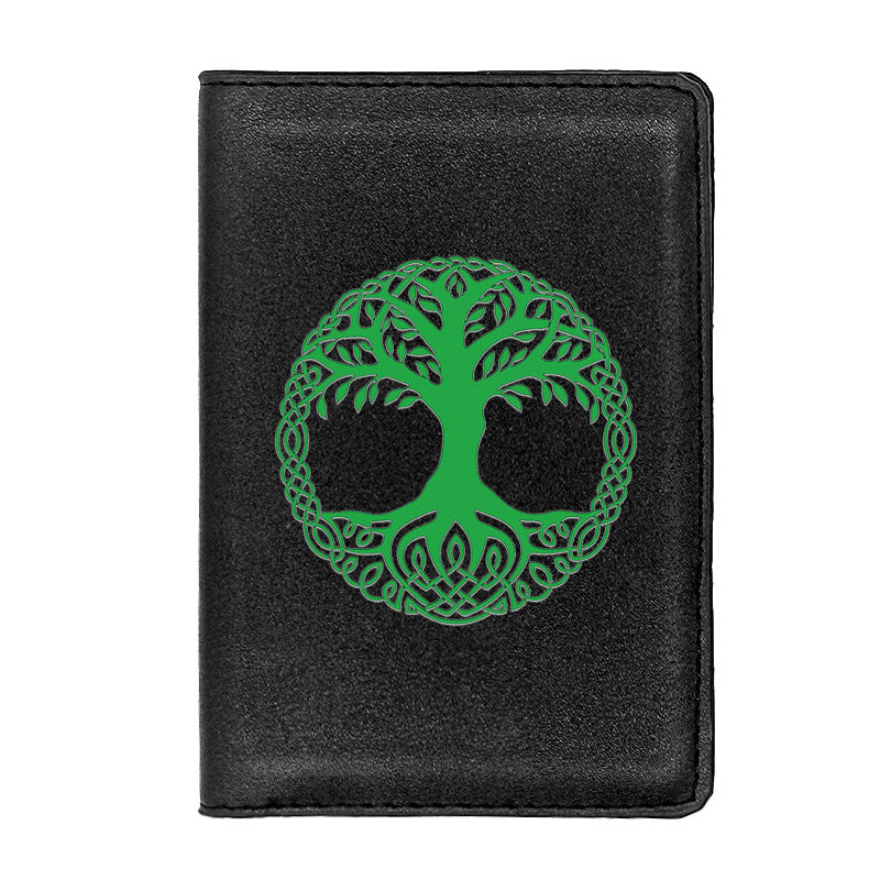 حافظة جواز سفر جلدية مع سحر شجرة الحياة ، حافظة بطاقات الائتمان ، جودة عالية
