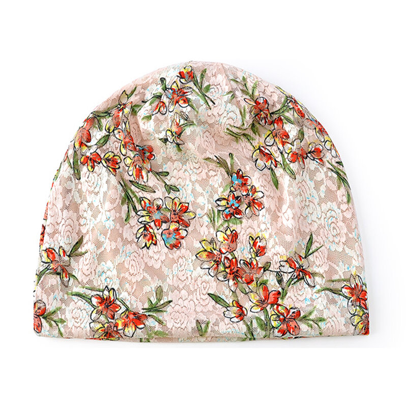 قبعة نسائية فضفاضة من الدانتيل الزهري ، قبعة نوم للحوامل