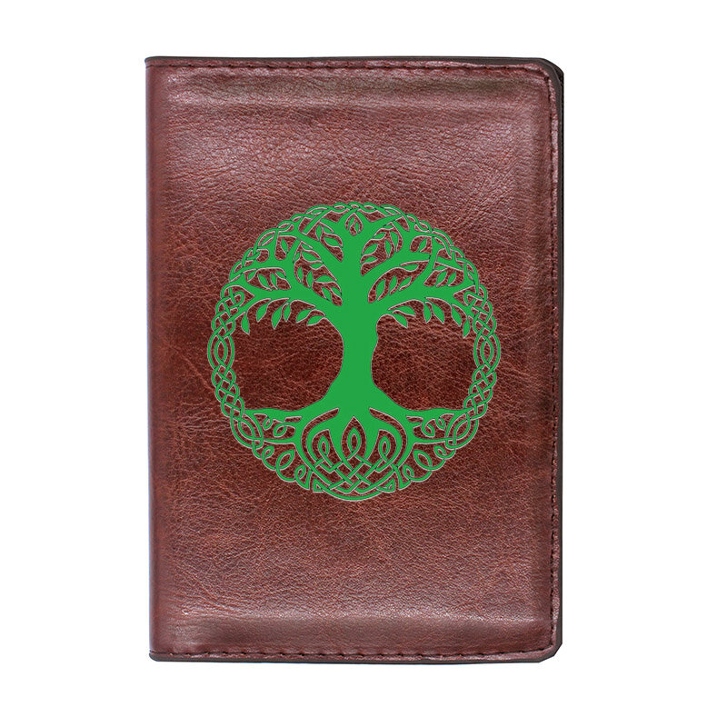 حافظة جواز سفر جلدية مع سحر شجرة الحياة ، حافظة بطاقات الائتمان ، جودة عالية