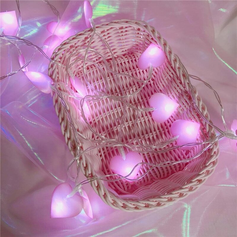 LED القلب شكل سلسلة أضواء 1.5M 3M داخلي الجنية أضواء عيد الميلاد الديكور الطوق ل عيد الحب غرفة المعيشة الديكور