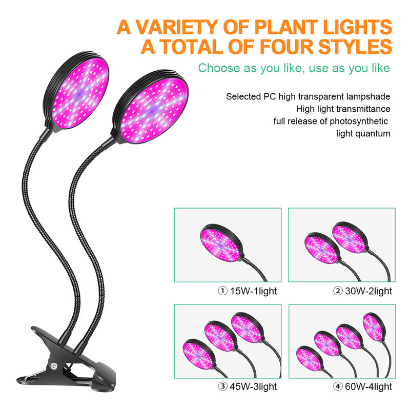 LED النبات تنمو مصباح تنمو ضوء شتلات الشتلات زهرة داخلي Fitolamp تزايد الإضاءة الألومنيوم العاكس البلاستيكية التحكم اللاسلكي