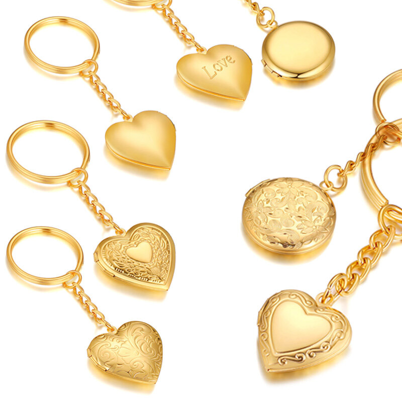 ميدالية مفاتيح قابلة للطي على شكل قلب مع صورة شخصية ، فولاذ مقاوم للصدأ ، هدية ، صورة عائلية #4