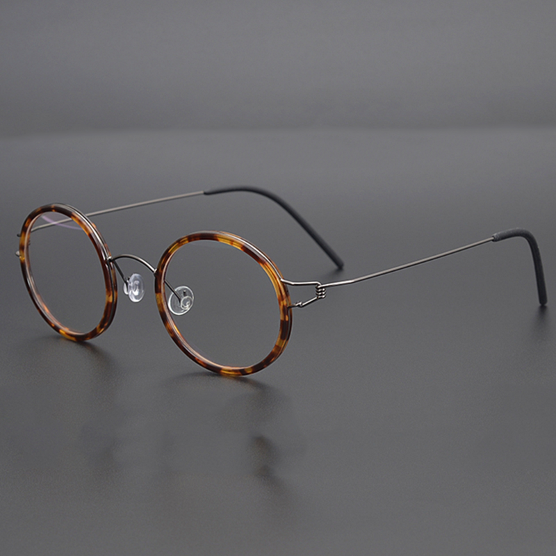 2022 جديد الدنمارك التيتانيوم النظارات الإطار الرجال النساء بدون مسامير النظارات خفيفة الرجعية مستديرة النظارات البصرية اليدوية مصمم #1