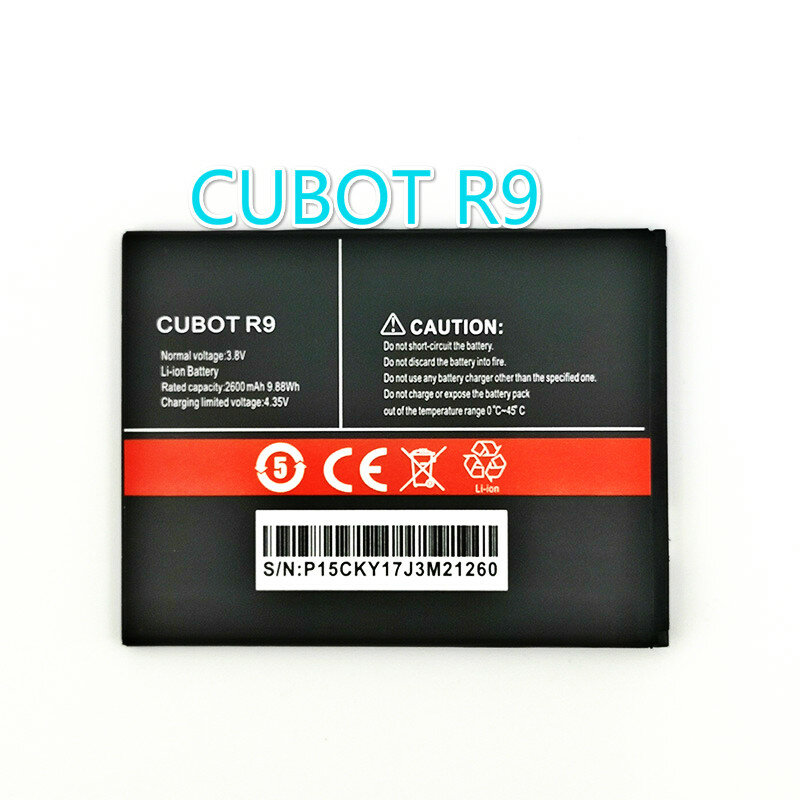 بطارية أصلية جديدة 2600mAh لبطارية CUBOT R9 لبطارية R9 عالية الجودة + رقم تتبع