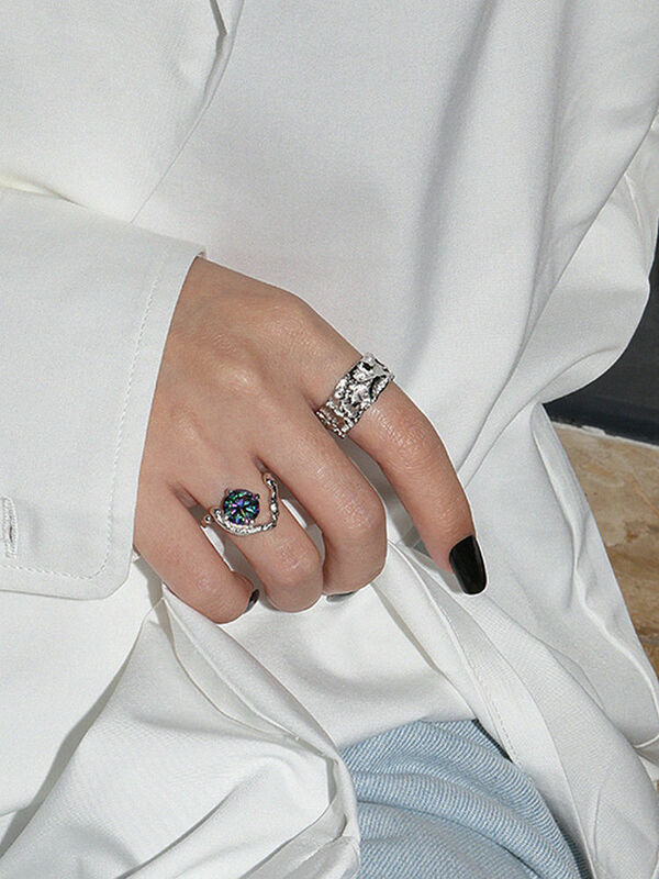 S'STEEL خواتم فضة استرلينية 925 على شكل قلب تصميم خاتم مفتوح من الزركون للنساء مجوهرات راقية 2021 شخصية
