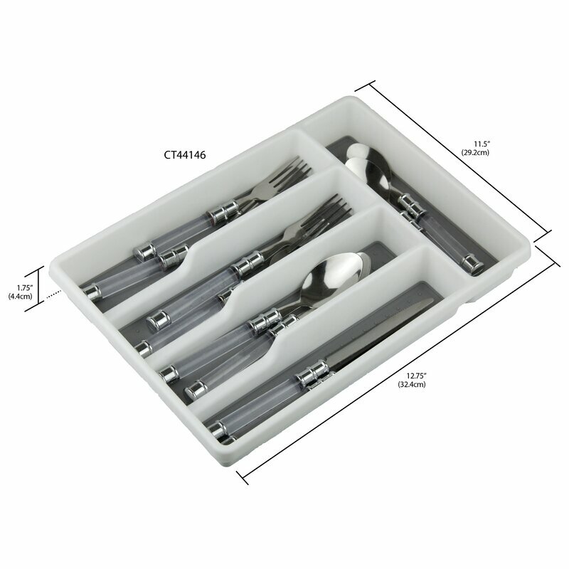 1.8 "H x 11.43" W x 12.5 "D أدوات المائدة وأدوات المطبخ منظم درج