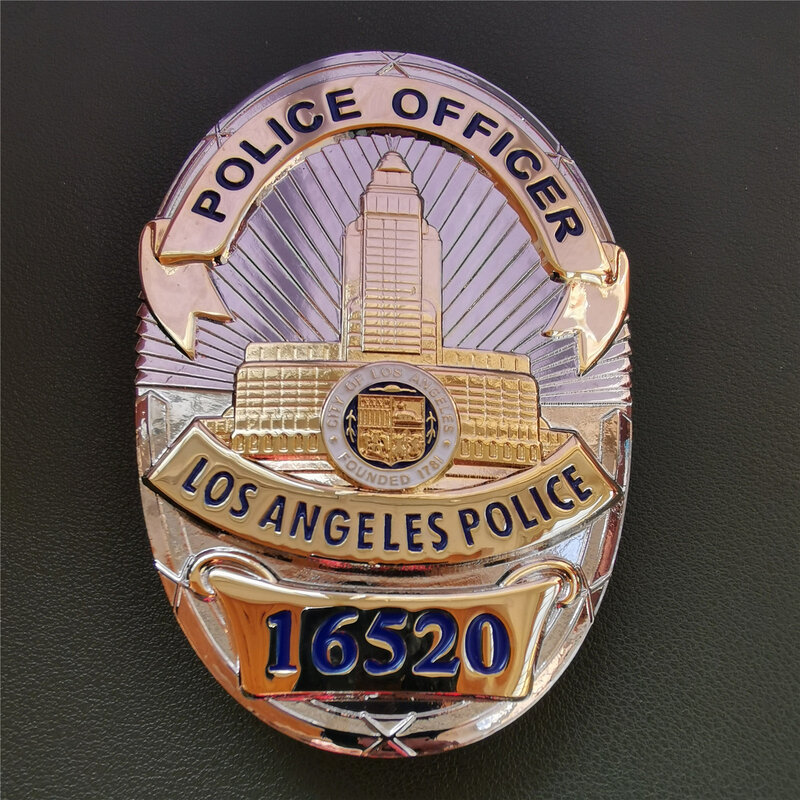 الولايات المتحدة لوس انجليس LAPD شارة 1:1 معدن النحاس النقي نسخة الدعائم الفيلم مع حامل شارة عالية الجودة
