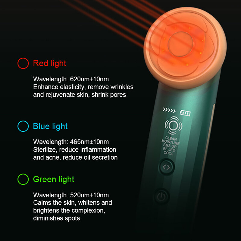 KONKA 2021 أدوات العناية بالبشرة Led ضوء الوجه جهاز العناية بالوجه يعمل بموجات الراديو تردد إزالة التجاعيد الوجه مدلك EMS LED الهزاز أجهزة شد الوجه