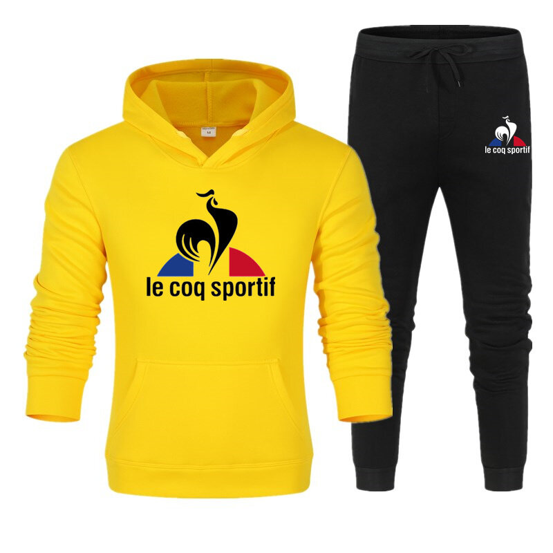 Le coq sporitf كنزات رجالية ونسائية ، بقلنسوة ، بدلات خارجية غير رسمية دافئة ومخملية ، كنزات ، كنزات رياضية وسراويل