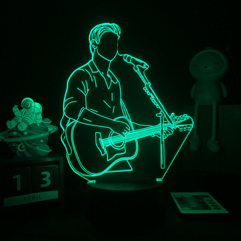 كندا المغني شون Mendes ثلاثية الأبعاد LED مصباح اللون تغيير ضوء الليل لمحبي هدية لمبة مكتب ديكور غرفة نوم قطرة الشحن