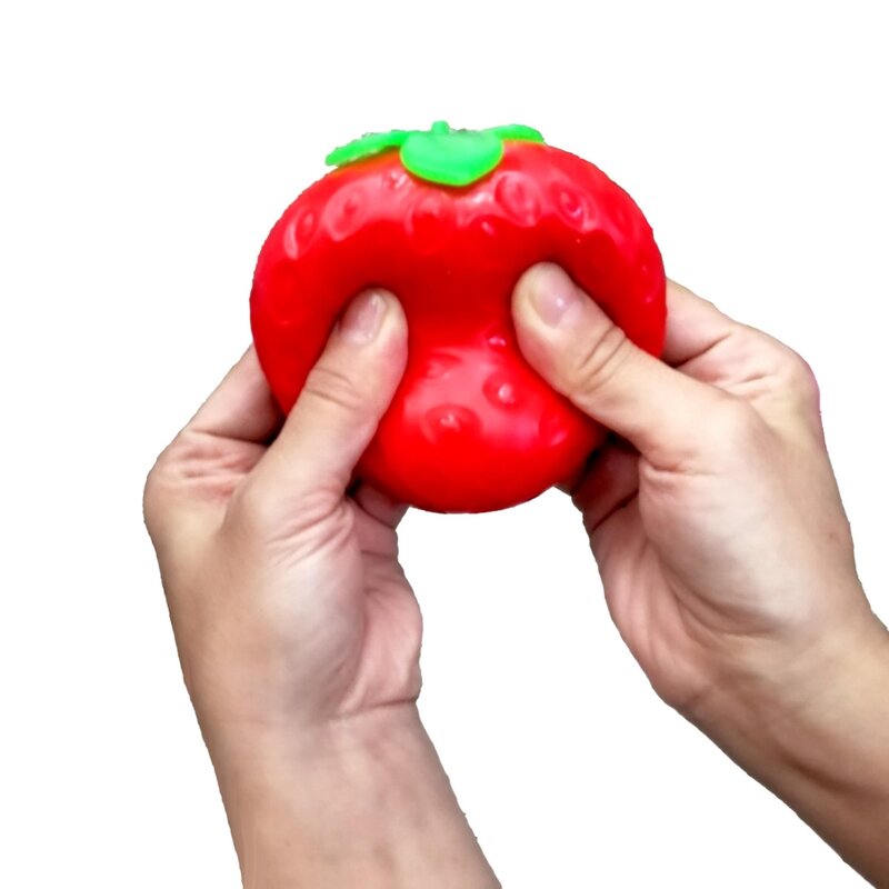 لعبة الفراولة الحسية محاكاة الفواكه الضغط لعبة للأطفال الكبار الإجهاد الإغاثة لعبة اليد