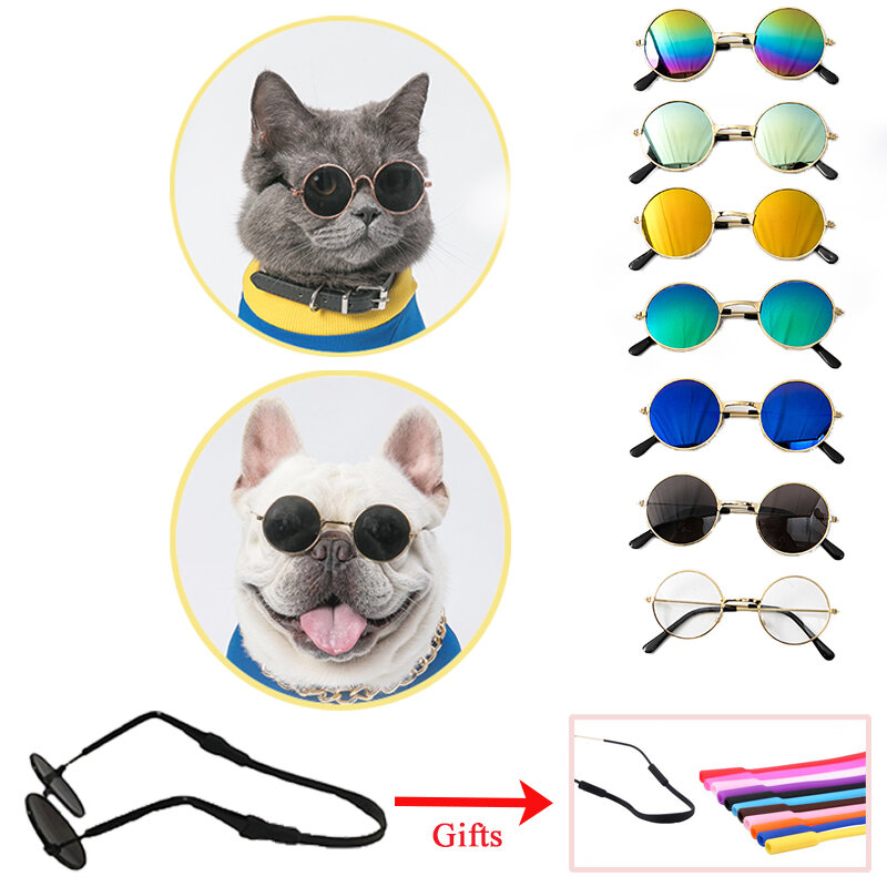 نظارات ل القط منتجات الحيوانات الأليفة السلع للحيوانات الكلب اكسسوارات كول مضحك العدسات هريرة الشمس صور الدعائم الملونة النظارات الشمسية