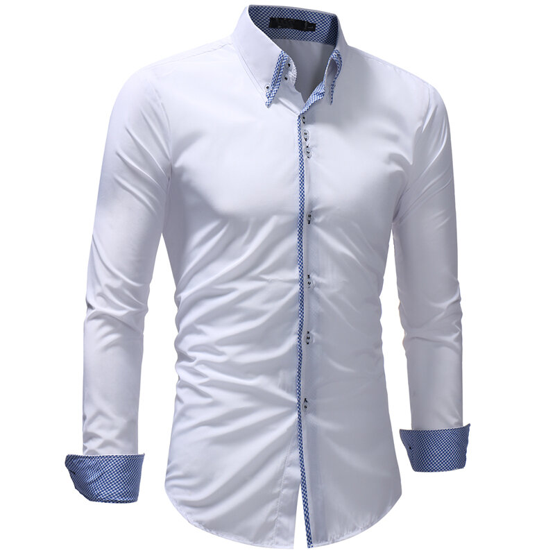 2021 الرجال قمصان رسمية طويلة الأكمام سليم صالح فستان قميص عادية زر أسفل قميص الذكور قمصان البلوزات blusa masculina