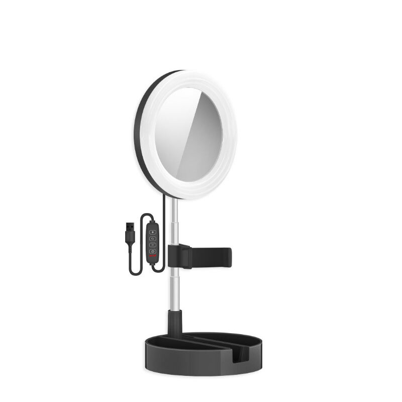G3 قابل للسحب حلقة مصباح مع مرآة 6 بوصة حامل هاتف المحمول LED لايف التصوير ملء ضوء تشكل الجدول الغرور الجمال