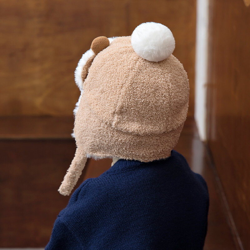 الخريف والشتاء الأطفال القبعات للبنين والبنات سميكة الدافئة أفخم لطيف الطفل يندبروف الأذن قبعات الشتاء قبعة للأطفال 2021