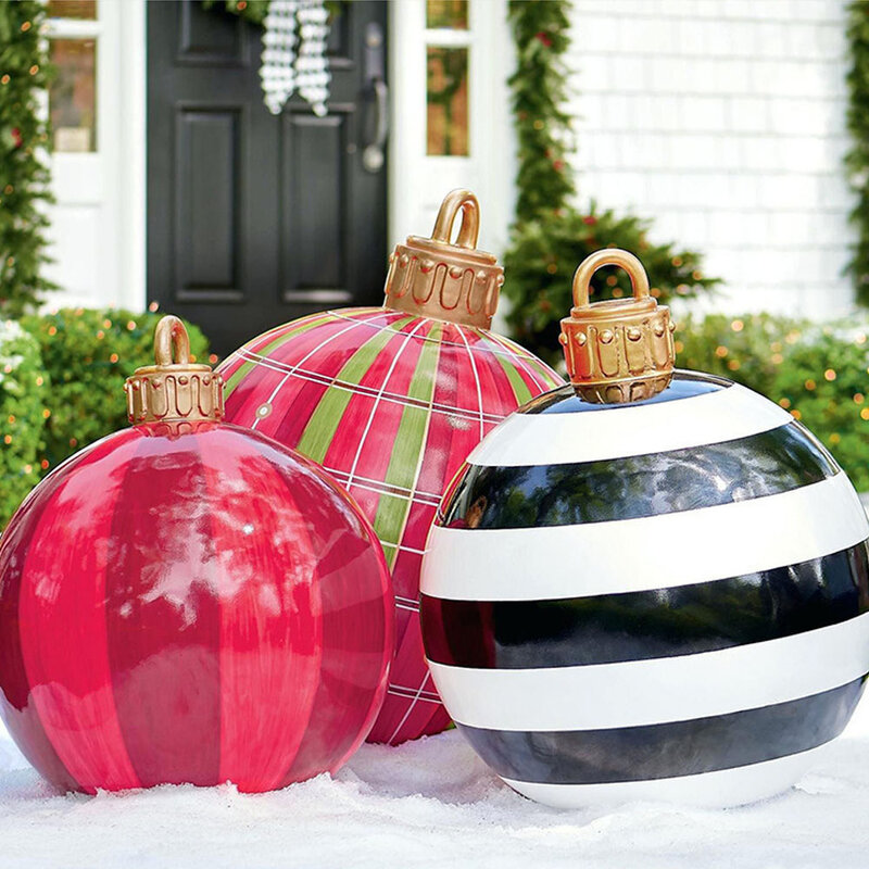 عيد الميلاد بالون للديكور 60 سنتيمتر في الهواء الطلق متعة جو احتفالي الطباعة البلاستيكية لعبة قابلة للنفخ الكرة الحرف