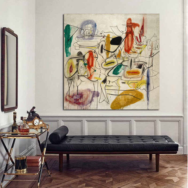 Arshile Gorky مجردة اللوحة الرسم على لوحات القماش الجدارية الملصقات يطبع لوحات الرسم بالطلاء جدار صور لغرفة المعيشة ديكور المنزل