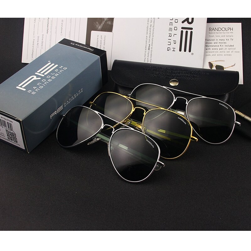 راندولف ري نظارات شمسية للرجال والنساء ماركة تصميم كلاسيكي نظارات شمسية عسكرية للجيش الأمريكي نظارات شمسية للرجال