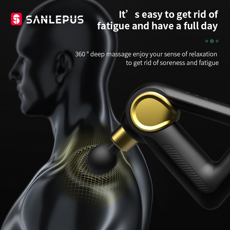 SANLEPUS 32 مستويات تدليك بندقية شاشة الكريستال السائل جهاز مساج كهربائي الأنسجة العميقة العضلات الرقبة الجسم الظهر الاسترخاء اللياقة البدنية ل...