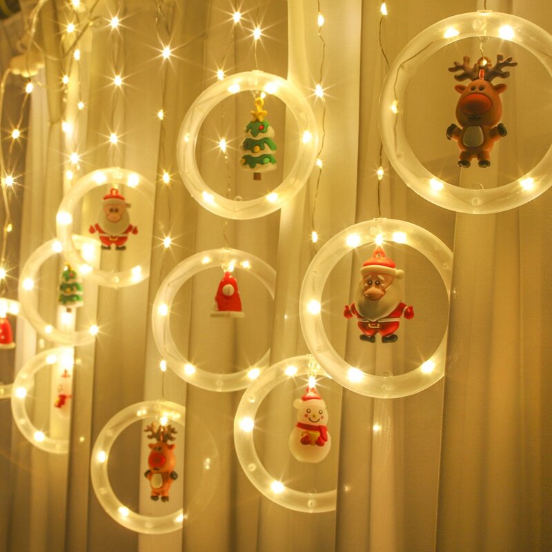 LED عطلة ضوء عيد الميلاد الديكور مصباح غرفة ديكور جارلاند السنة الجديدة ديكور سلسلة أضواء سانتا كلوز اكسسوارات الديكور